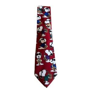 Vintage Peanuts "Sax Appeal" Snoopy Novelty Tie – Red Jazz Music Theme